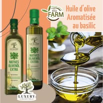 Huile d’olive aromatisée au basilic 